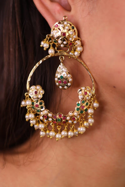 Multicolour jadau chandbalis