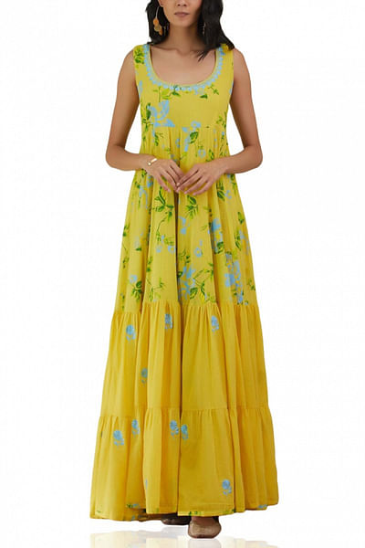 Yellow printed dress