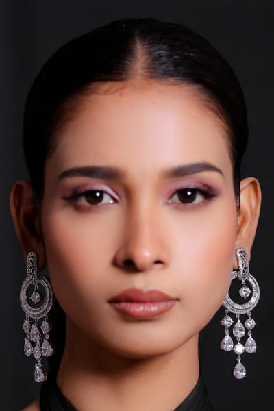 Zaza by Somya White finish zircon earrings ZAZAJUN26D147763