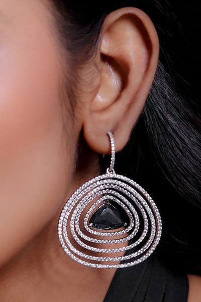 Zaza by Somya Blue stone encrusted zircon earrings ZAZAJUN26D147766