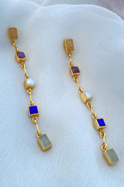 Gold plated gemstone earrings