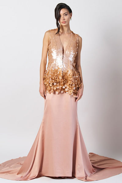 Baby pink sequin embroidered jacket