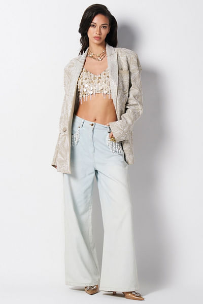 Sage embroidered jacket