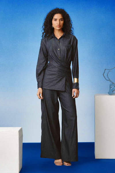 EchoStudio Blue denim co-ord set ECHOMAY26D145344
