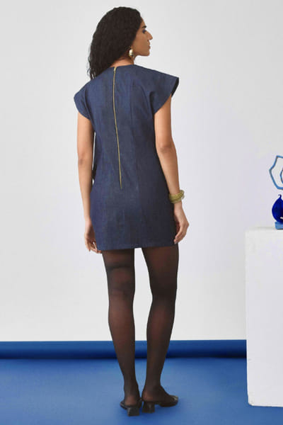 EchoStudio Blue denim mini dress ECHOMAY26D145356