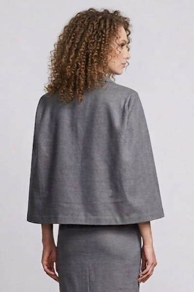 Eshaani Jayaswal Grey floral and dragon applique blazer ESHAMAY26D143815