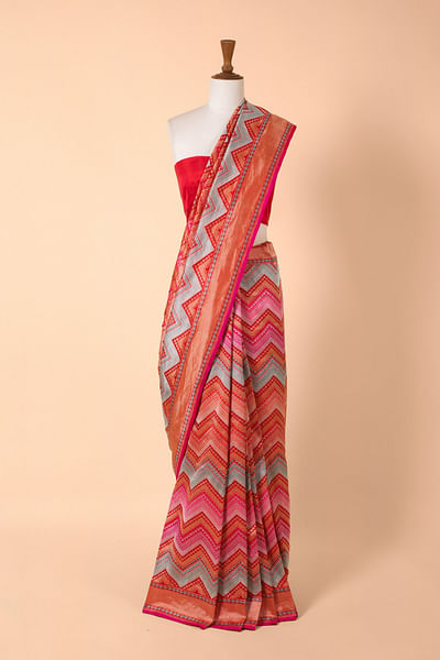 Chevron handwoven silk sari