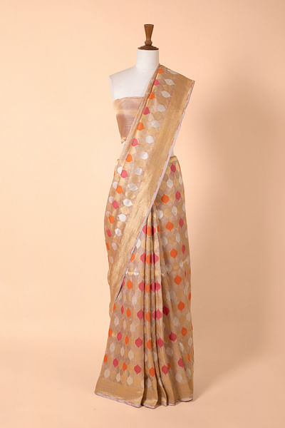 Mauve handwoven tissue sari