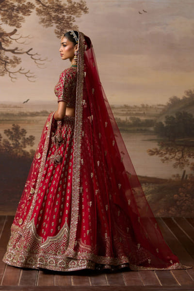 Angad Singh Red buti embroidered lehenga set ANGAJUL26D150522