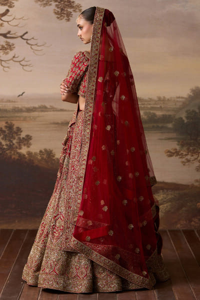 Angad Singh Red embroidered lehenga set ANGAJUL26D150523