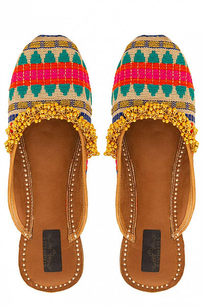 Multicolour jacquard slip-ons