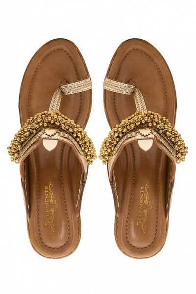 Gold embellished wedges