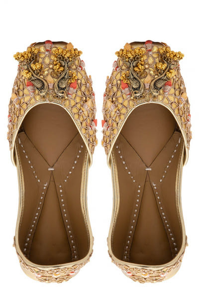 Golden gota embellished juttis