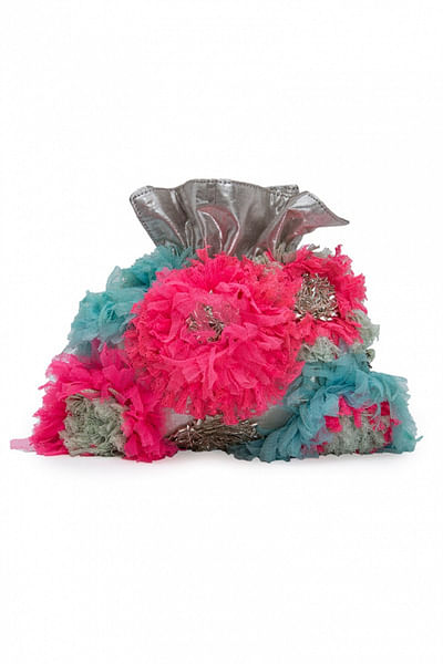 Multicoloured frill patterned potli bag