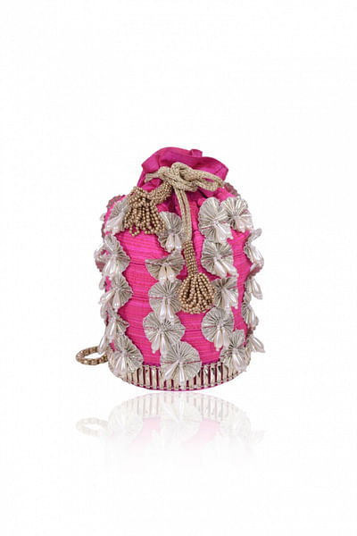 Pink embellished potli bag
