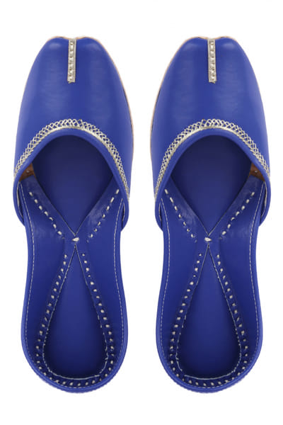 Blue Silver Embellished Juttis