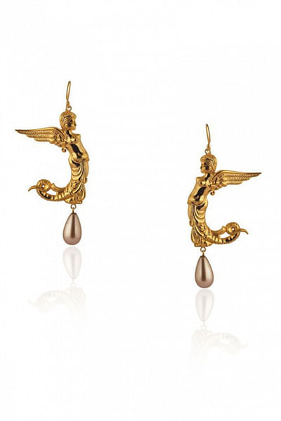 Gold plated merangels earrings