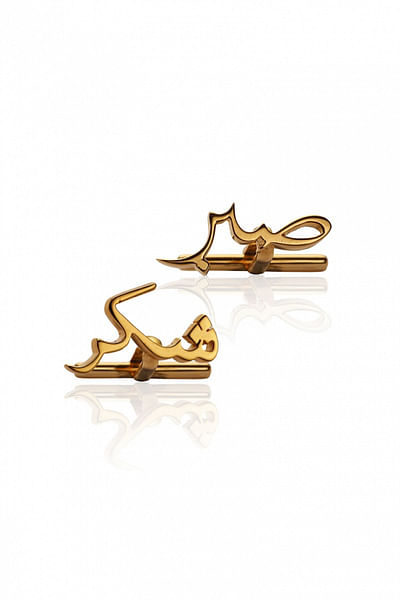 Gold plated Sabr Shukhr cuff links
