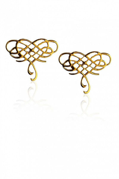 Gold plated heart earrings