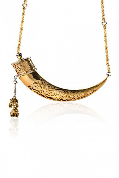 Gold plated kirpan necklace