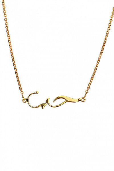 Gold arabic love necklace