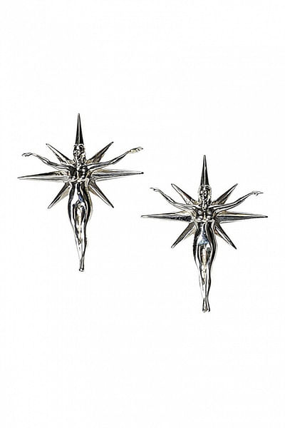 North star silver earrings
