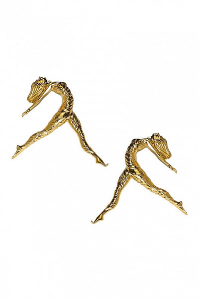 Large gold plated earrings