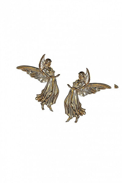 Mini gold plated spirit earrings