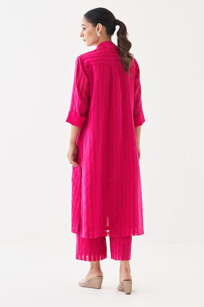 Vaaya Pink silk chanderi striped co-ord set VAAYMAY26D243774