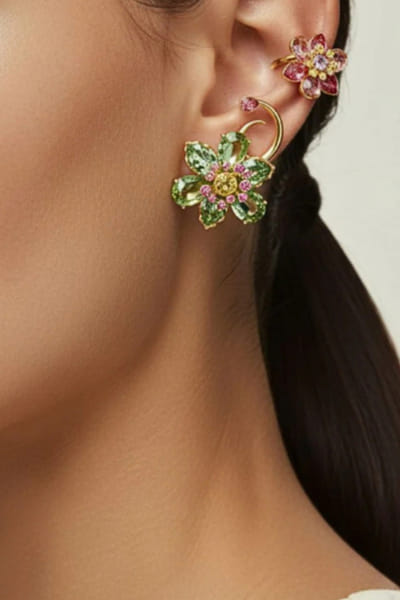 Esme Multicolour floral earcuff set ESMEAPR26D143405
