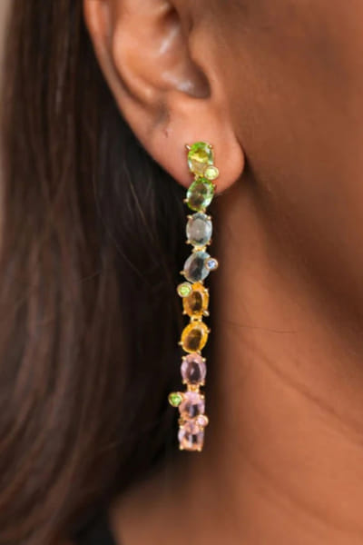 Esme Multicolour crystal drop earrings ESMEAPR26D143406