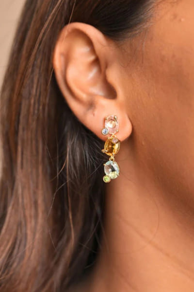 Esme Multicolour tiered crystal earrings ESMEAPR26D143407