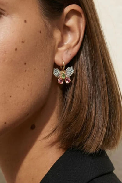 Esme Multicolour butterfly hoop earrings ESMEAPR26D143412