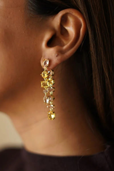 Esme Green crystal drop earrings ESMEAPR26D143427