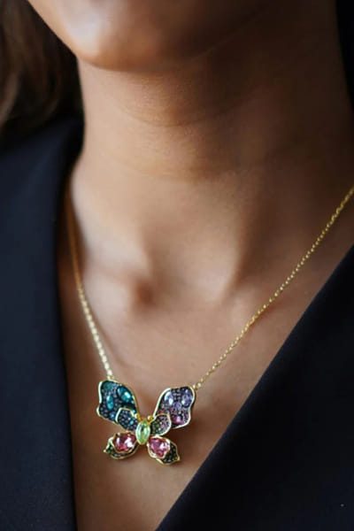 Esme Multicolour floral statement necklace ESMEAPR26D143436