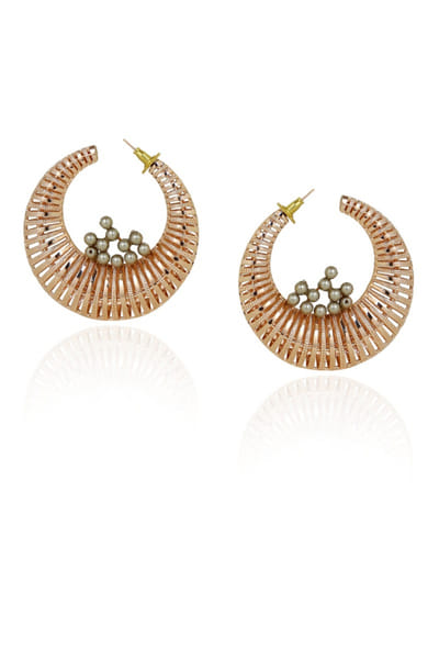 Silver Swarovski pearl round hoops