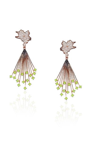 Green Swarovski crystal linear danglers