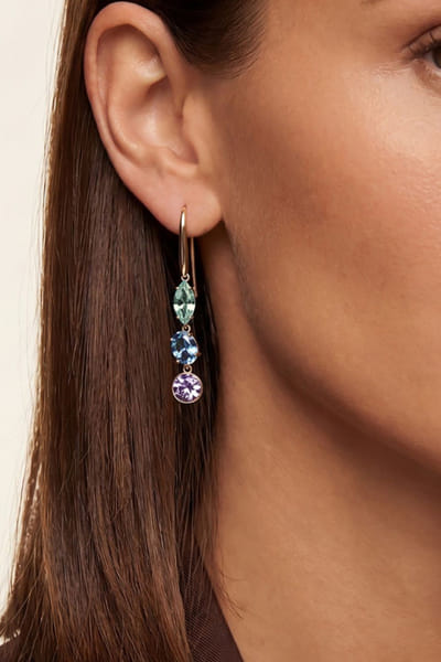 Esme Blue-purple Swarovski crystal drop earrings ESMEJUL26D149763