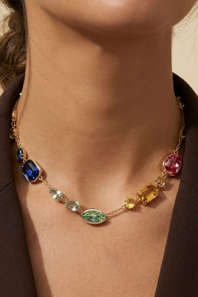 Esme Multicoloured Swarovski crystal line necklace ESMEJUL26D149758