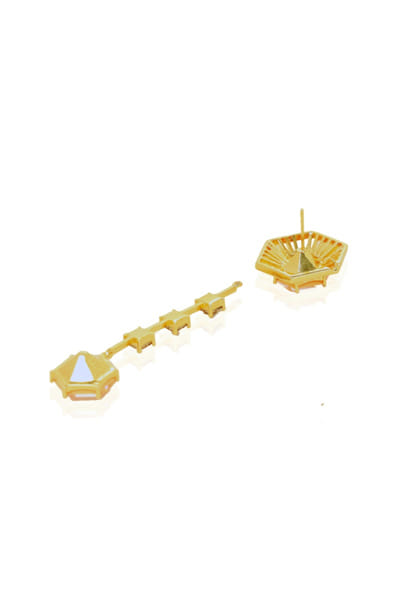 Esme Peach Swarovski hexagon detachable danglers ESMMAR25D320791