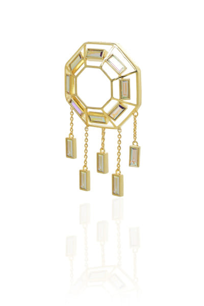 Esme Gold Swarovski crystal dangler earrings ESMMAR25D320799