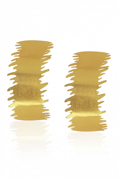 Gold plated jagged earrings