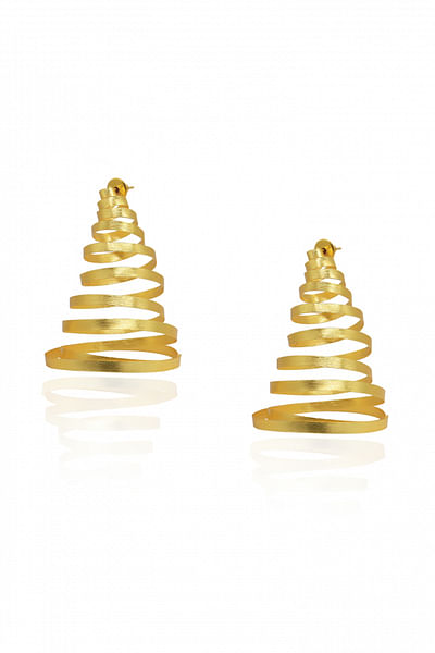 Gold plated whisk earrings