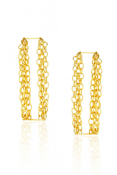 Gold plated chain earrings
