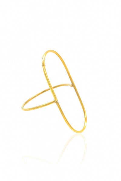 Gold plated oblong ring