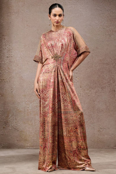 Multicoloured embroidered jumpsuit