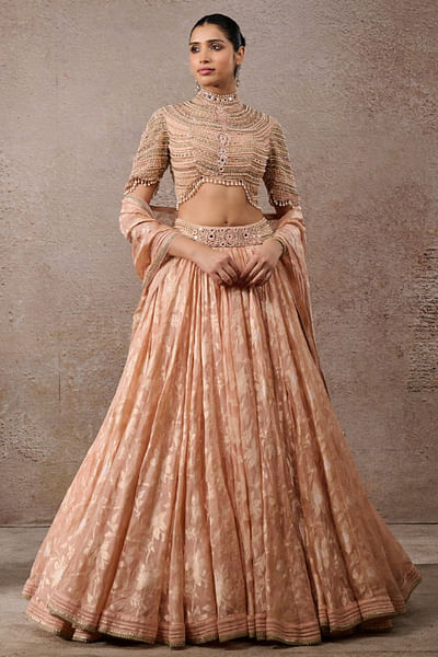 Blush pearl embroidered lehenga set