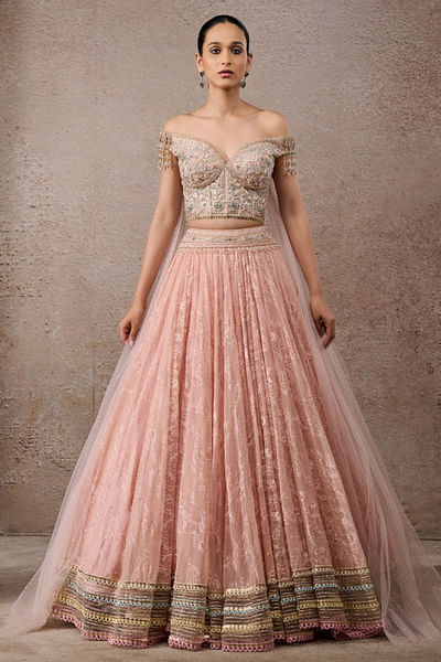 Blush sequin embroidered lehenga set
