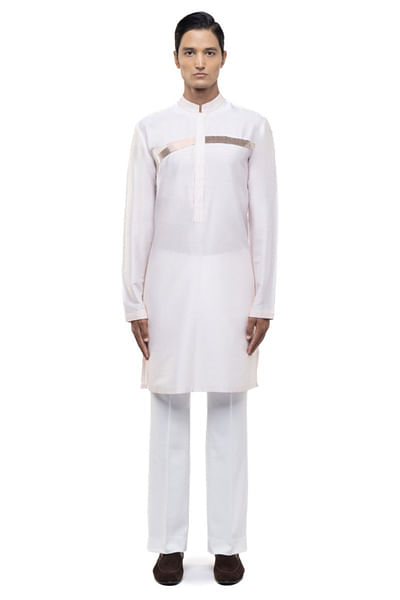 Pink metallic accented kurta set