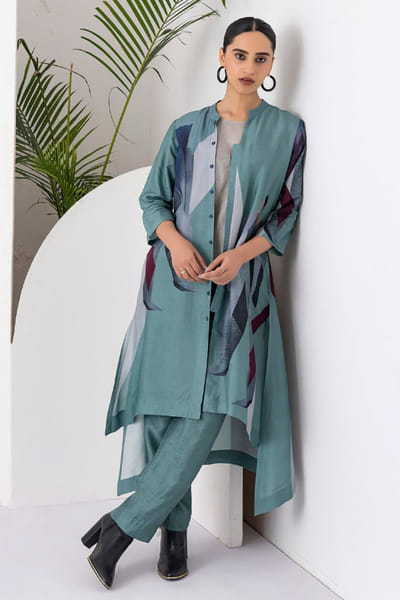 Haute Mess Sage green printed tunic HAUTJUN26D147700